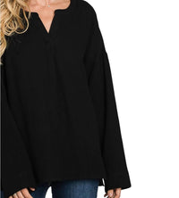 Cotton Bleu - Classic Cotton Gauze Pullover Top