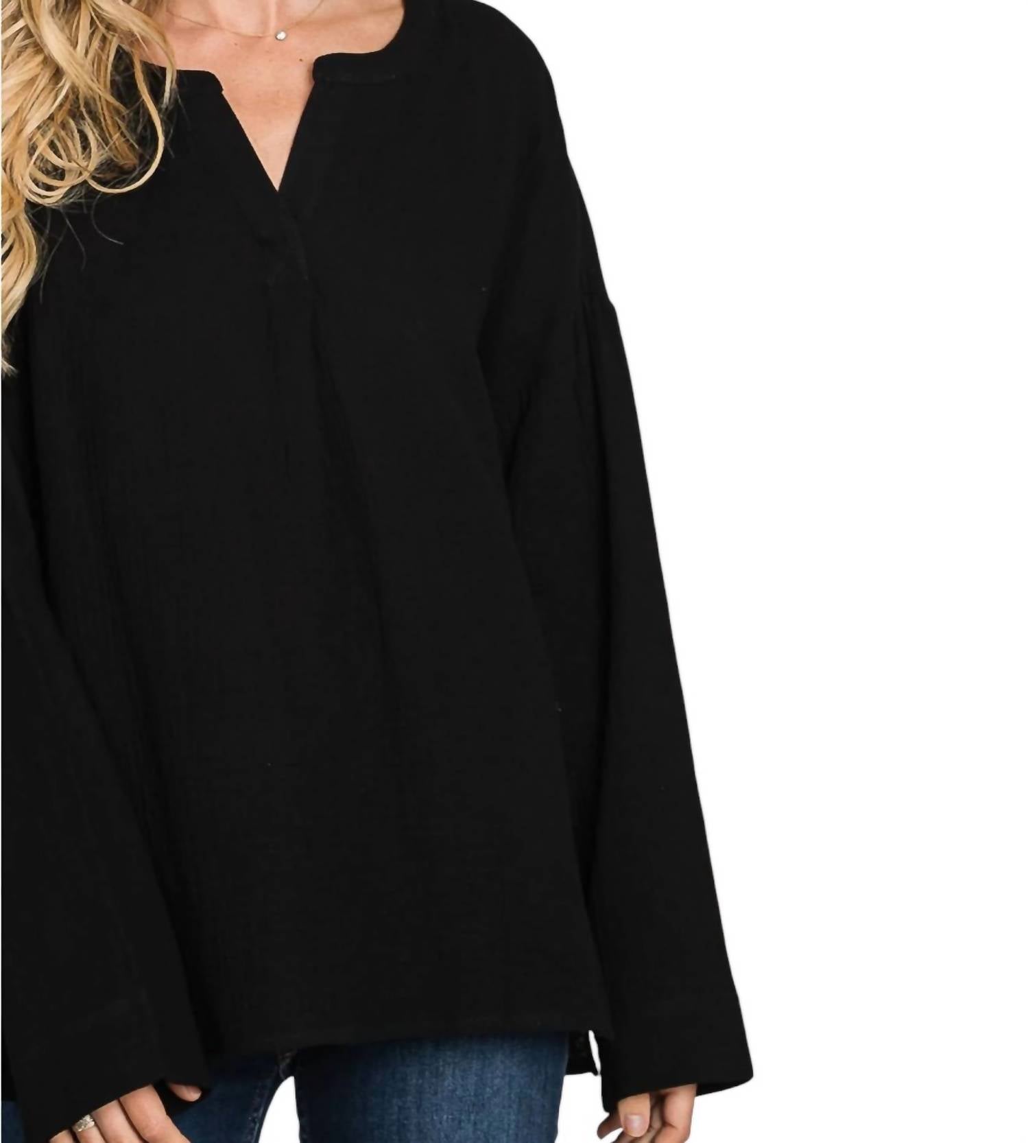 Cotton Bleu - Classic Cotton Gauze Pullover Top