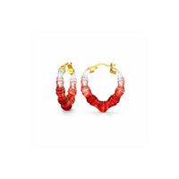 Gold & Honey - Women's Mini Heart Bamboo Hoop Earrings