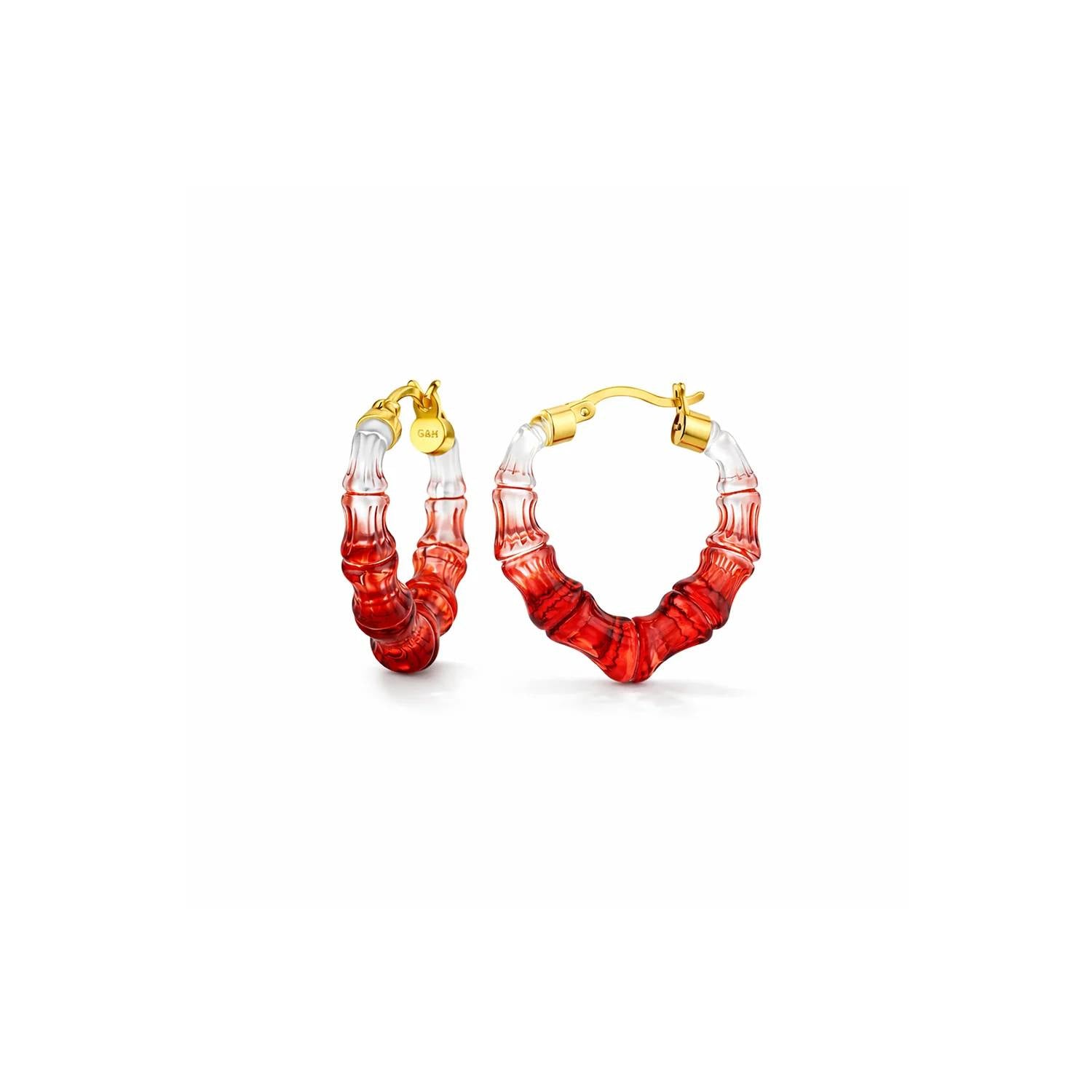 Gold & Honey - Women's Mini Heart Bamboo Hoop Earrings