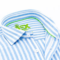 Eight X - Men's Stanford Stripe Frog Linen Shirt