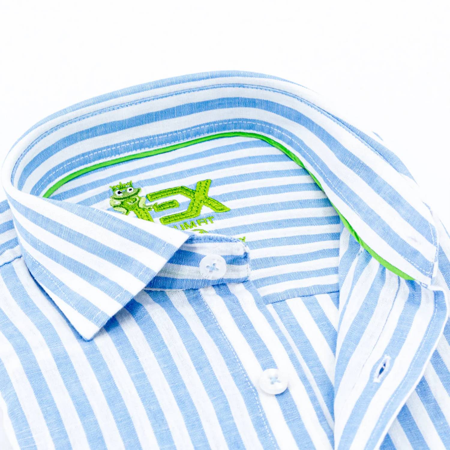 Eight X - Men's Stanford Stripe Frog Linen Shirt