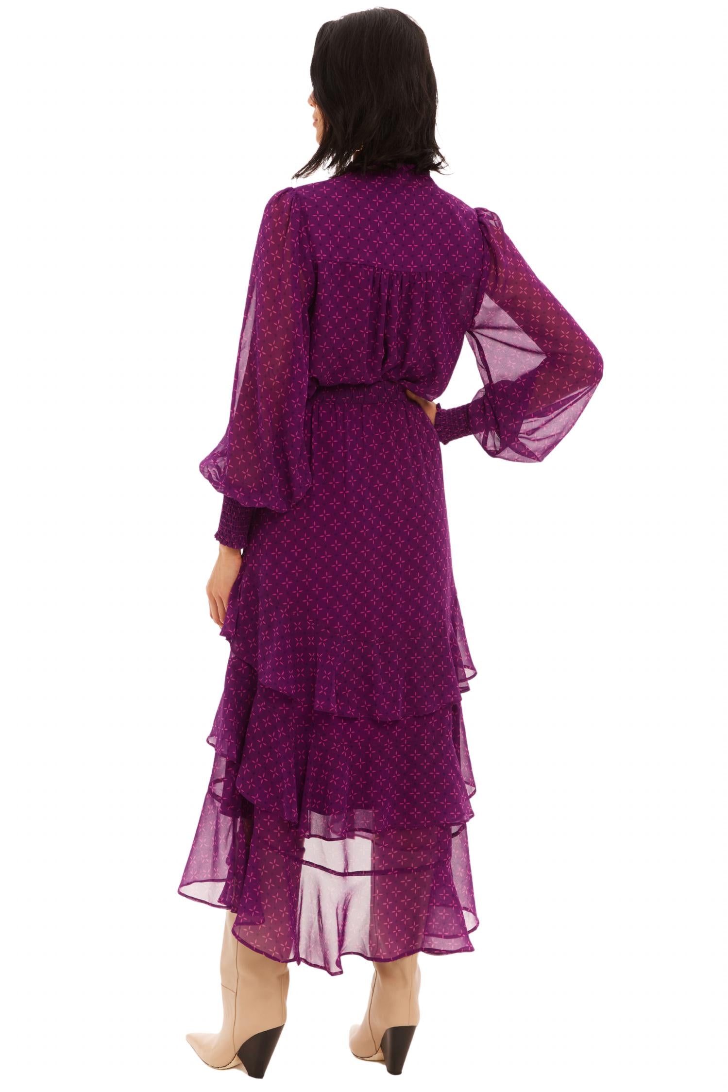 ALLISON NEW YORK Ella Midi Skirt in sangria - women's skirt - detail view