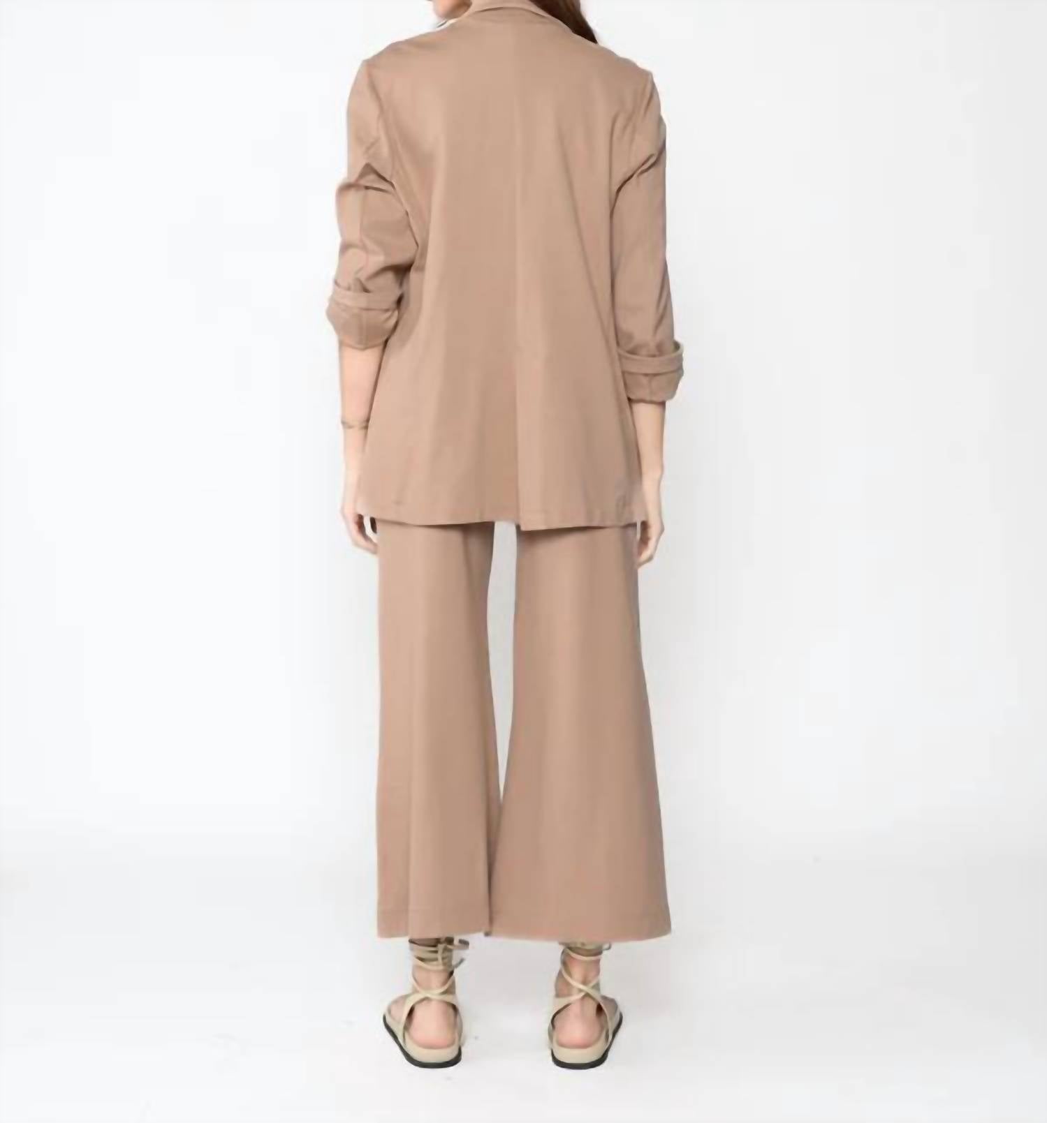 RIPLEY RADER Ponte Knit Oversized Blazer in khaki - women's jacket - alternate view