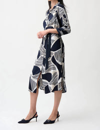 Joseph Ribkoff - Geometric Print Midi Shirt Dress