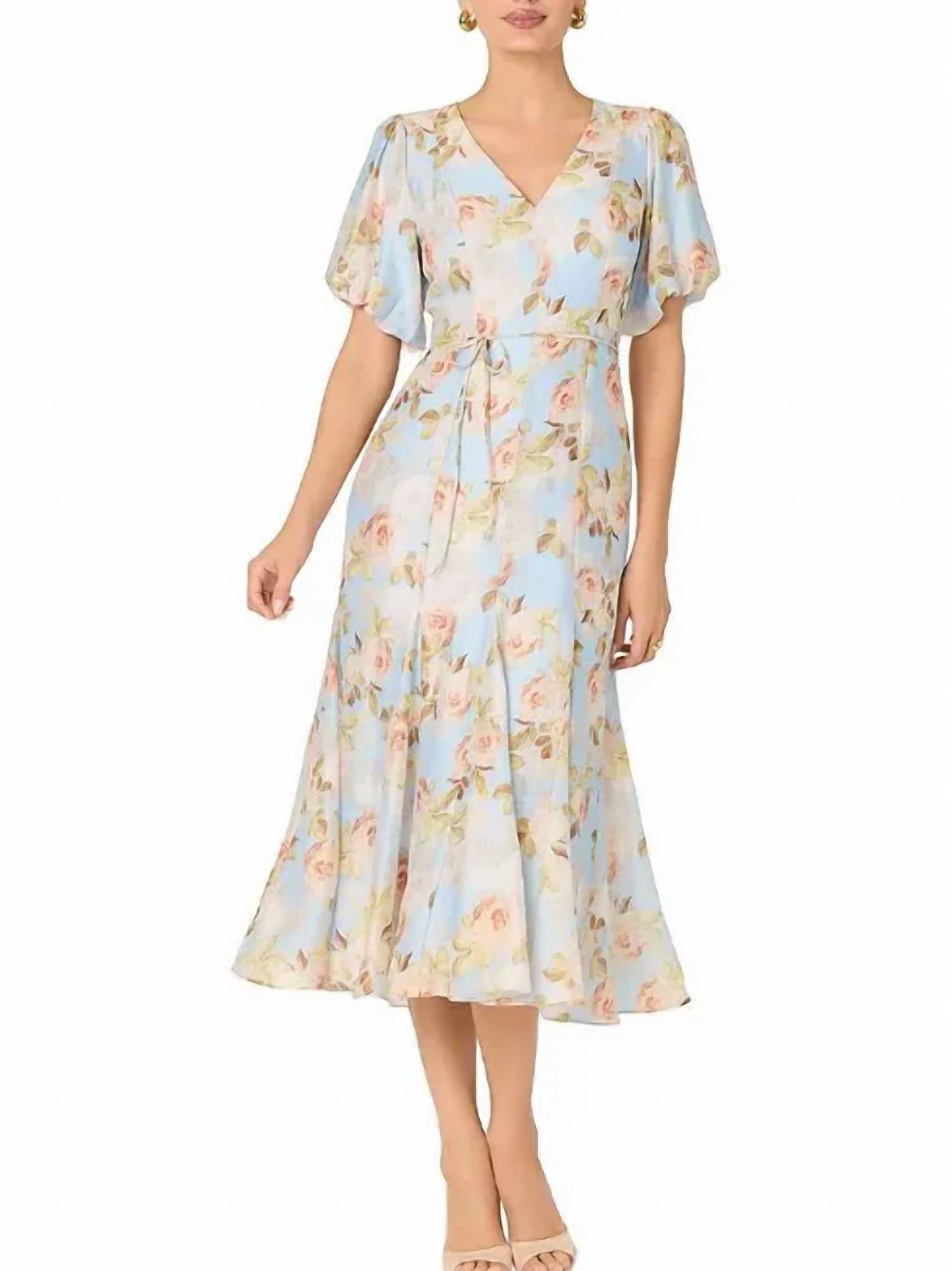 Astr - Lavena Balloon Sleeve Midi Dress