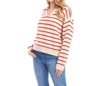Karen Kane - Stripe Polo Sweater
