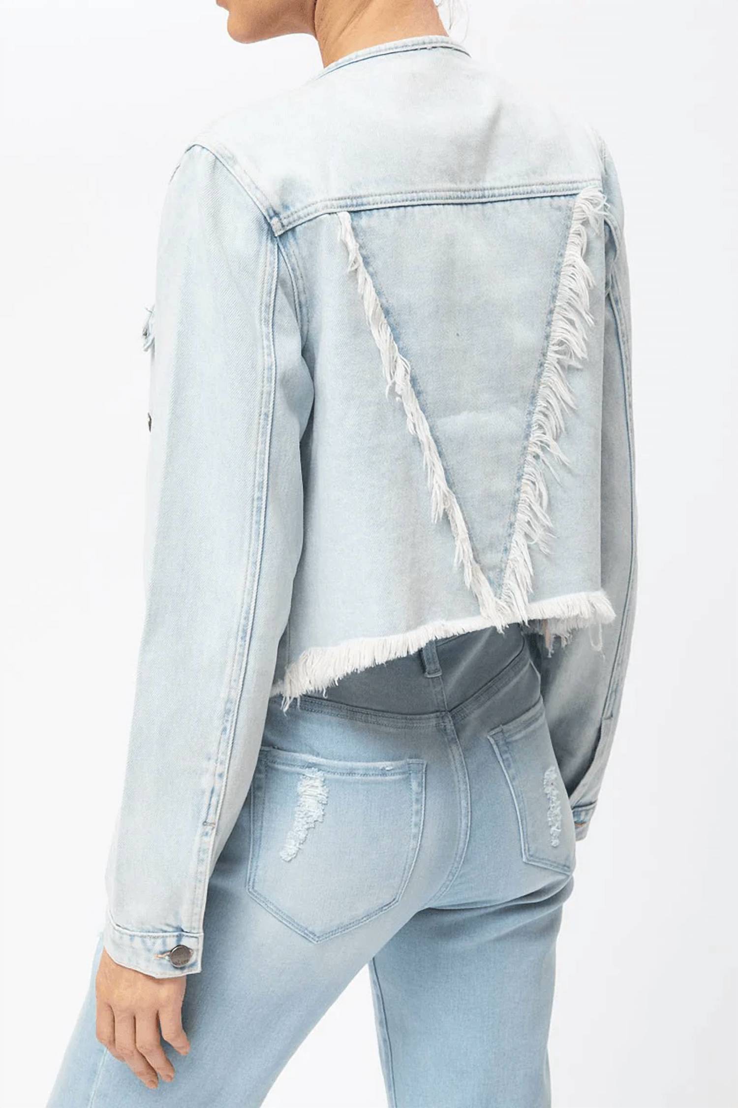 Nature Denim - Back Detail Fringe Denim Jacket