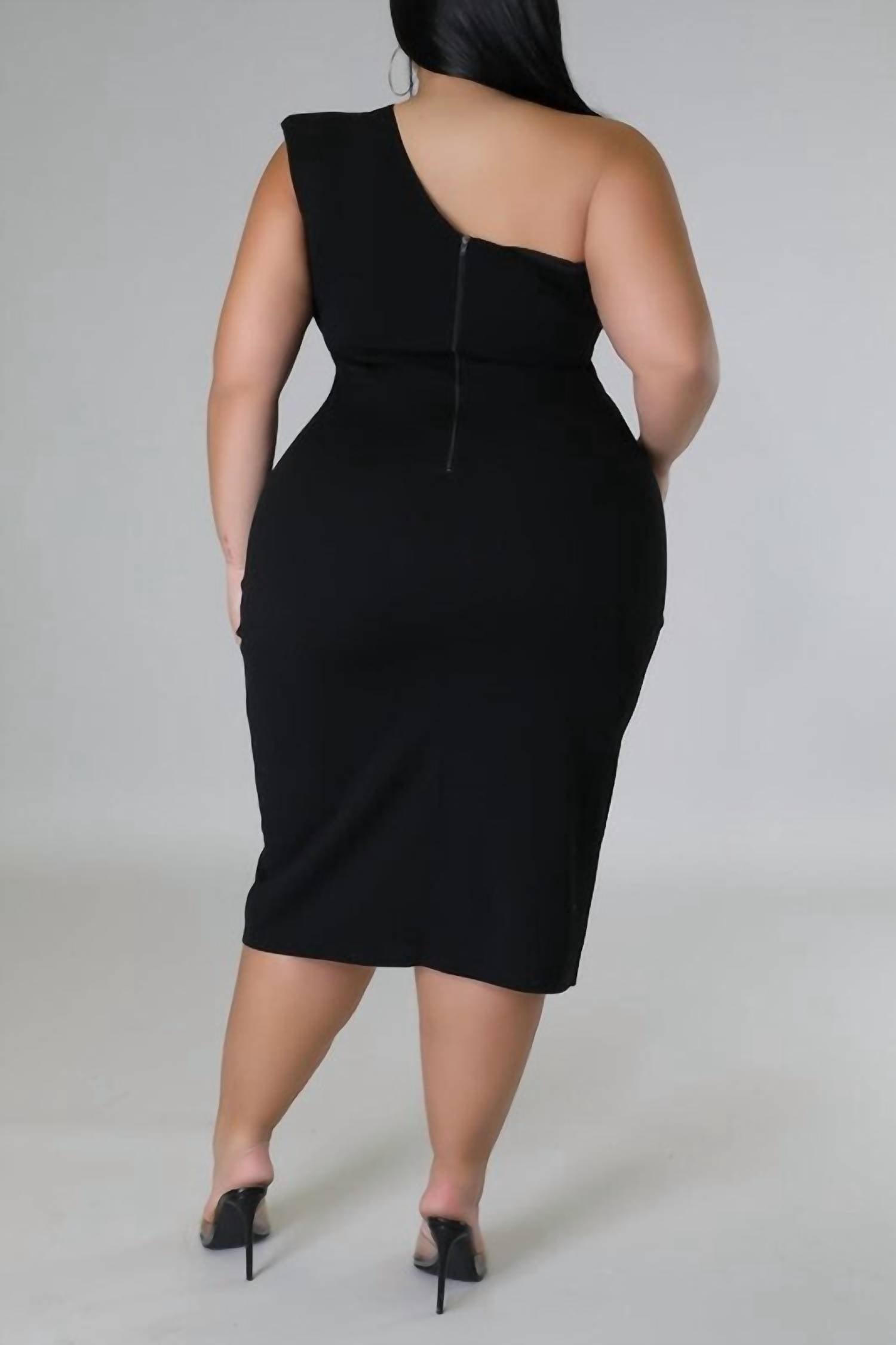 Good Time Usa - Emma One Shoulder Cut Out Dress With Side Slit