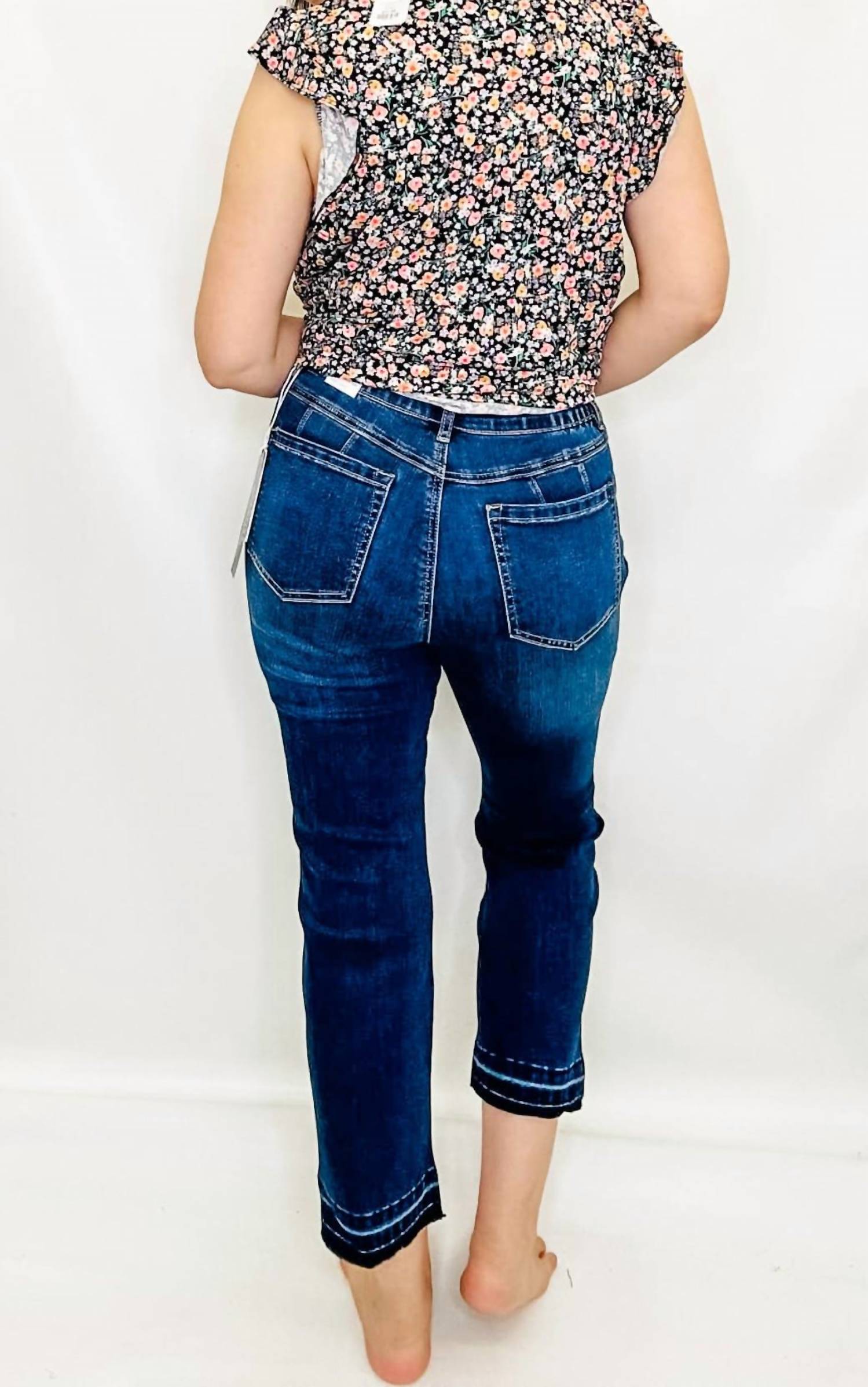 Tribal - Sophia Curvy Micro Flare Crop Jeans