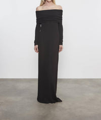 Enza Costa - SILK RIB OFF-SHOULDER FLUID DRESS