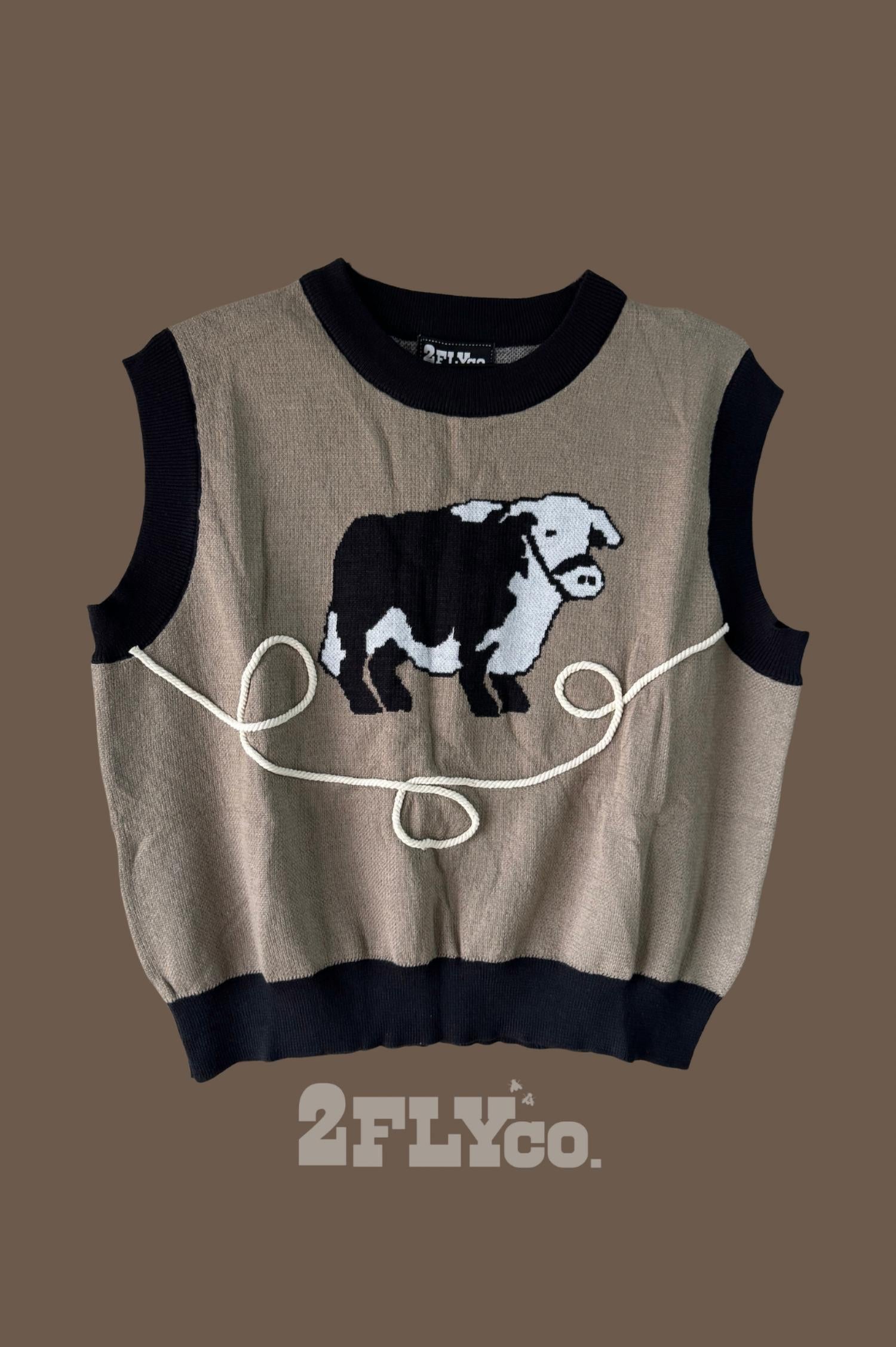 2FlyCo Bull Nettle Sweater Vest in brown - women's sweater - view 5