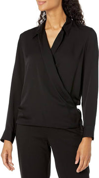 Theory - Long Sleeve Wrap Blouse