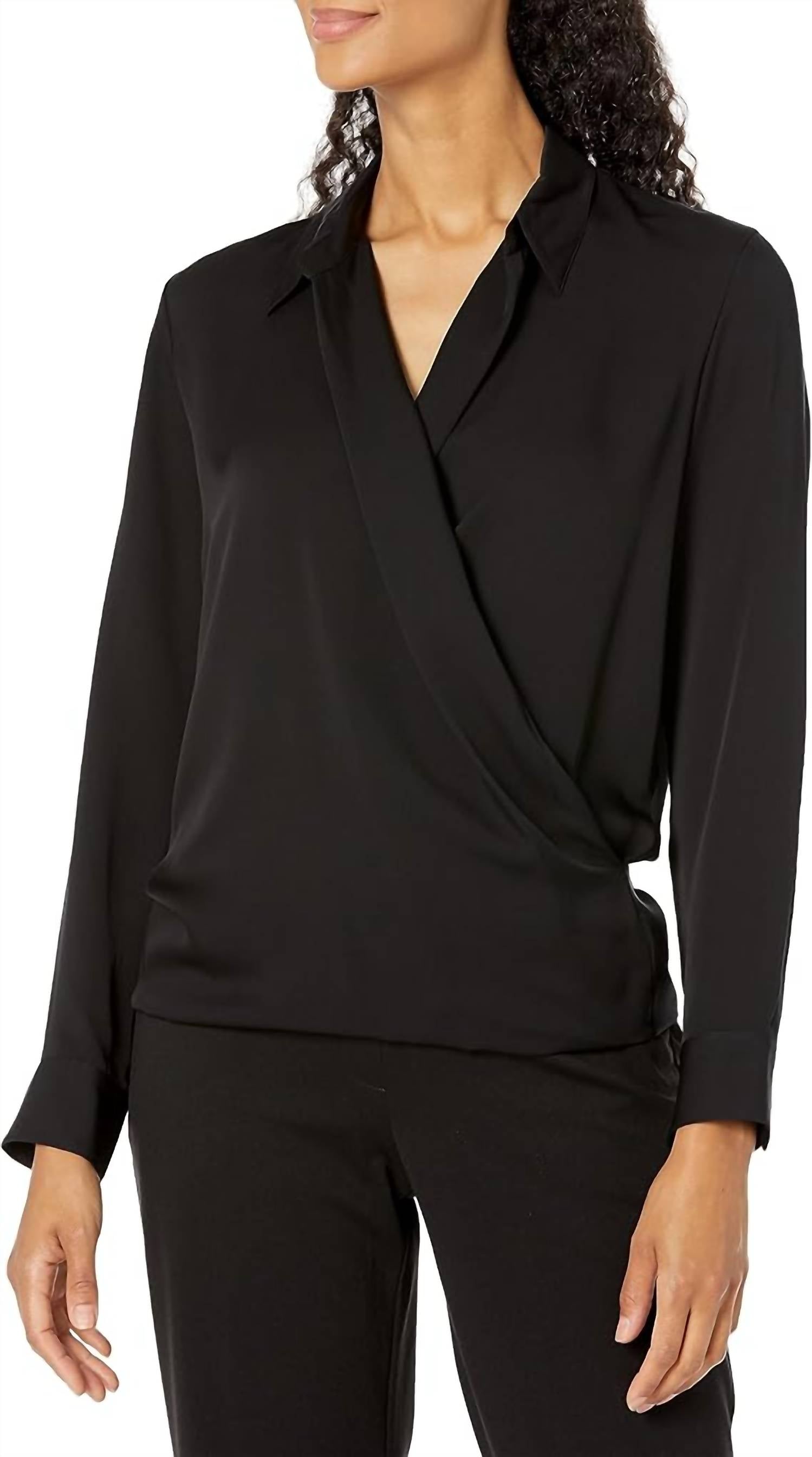 Theory - Long Sleeve Wrap Blouse