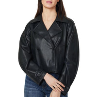 Habitual - Vegan Leather Cropped Trench Coat