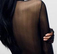 Silk Laundry - Silk Mesh Turtleneck