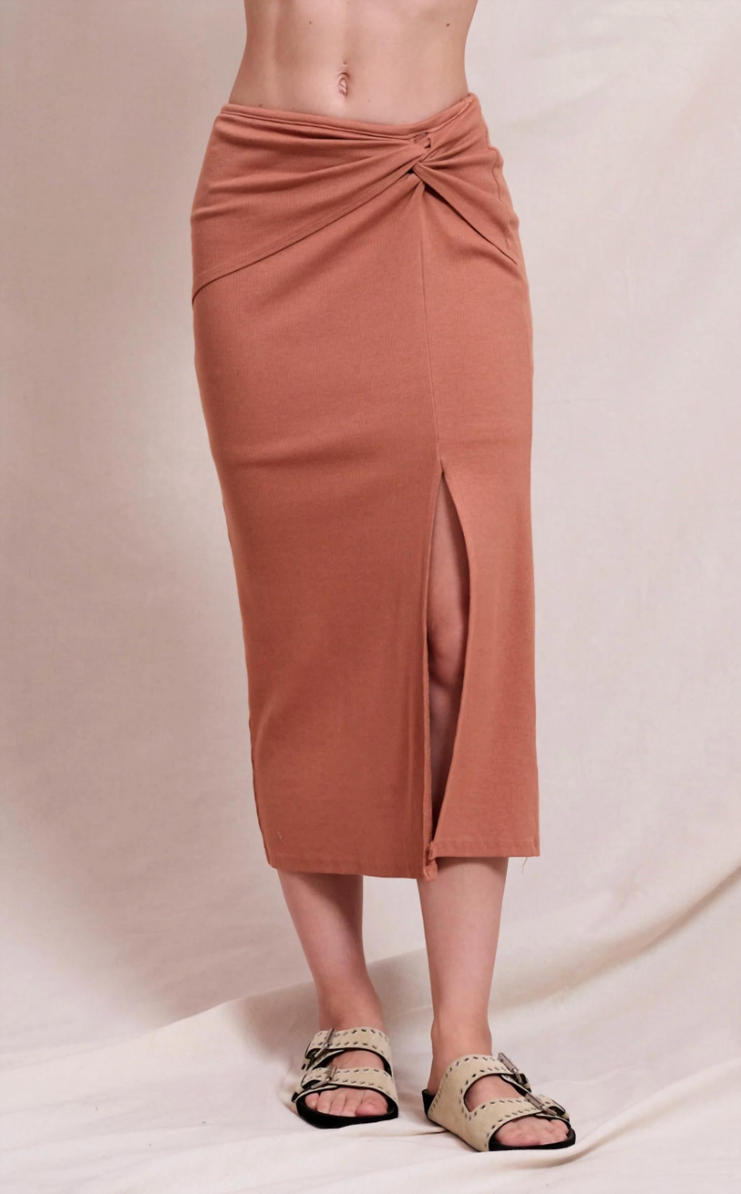 Sundry - Side Twist Midi Skirt