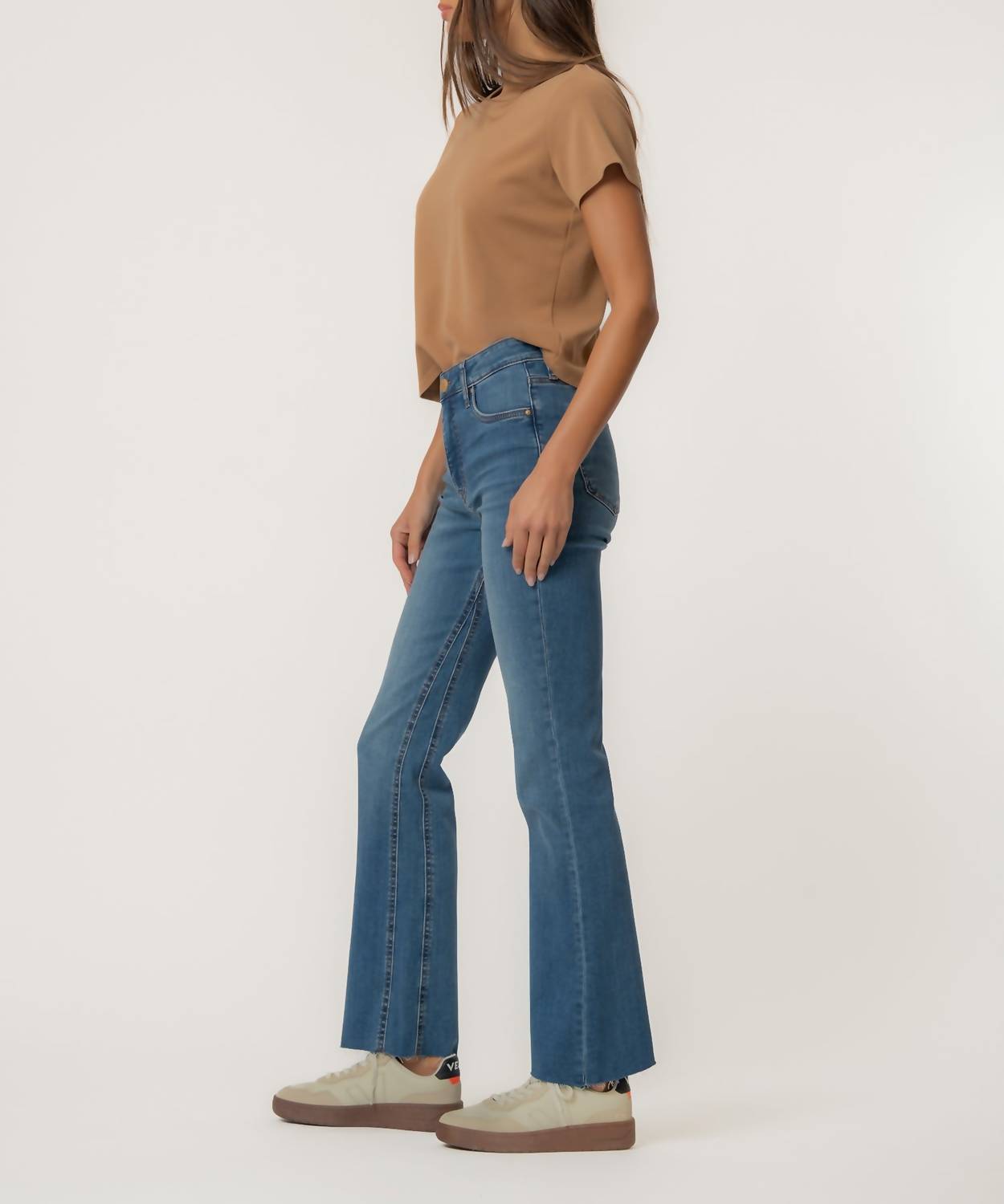 KUT FROM THE KLOTH Kelly High Rise Kick Flare Jeans in senses - women's jeans - alternate view