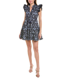 Sail To Sable - Ruffle Neck Mini Dress
