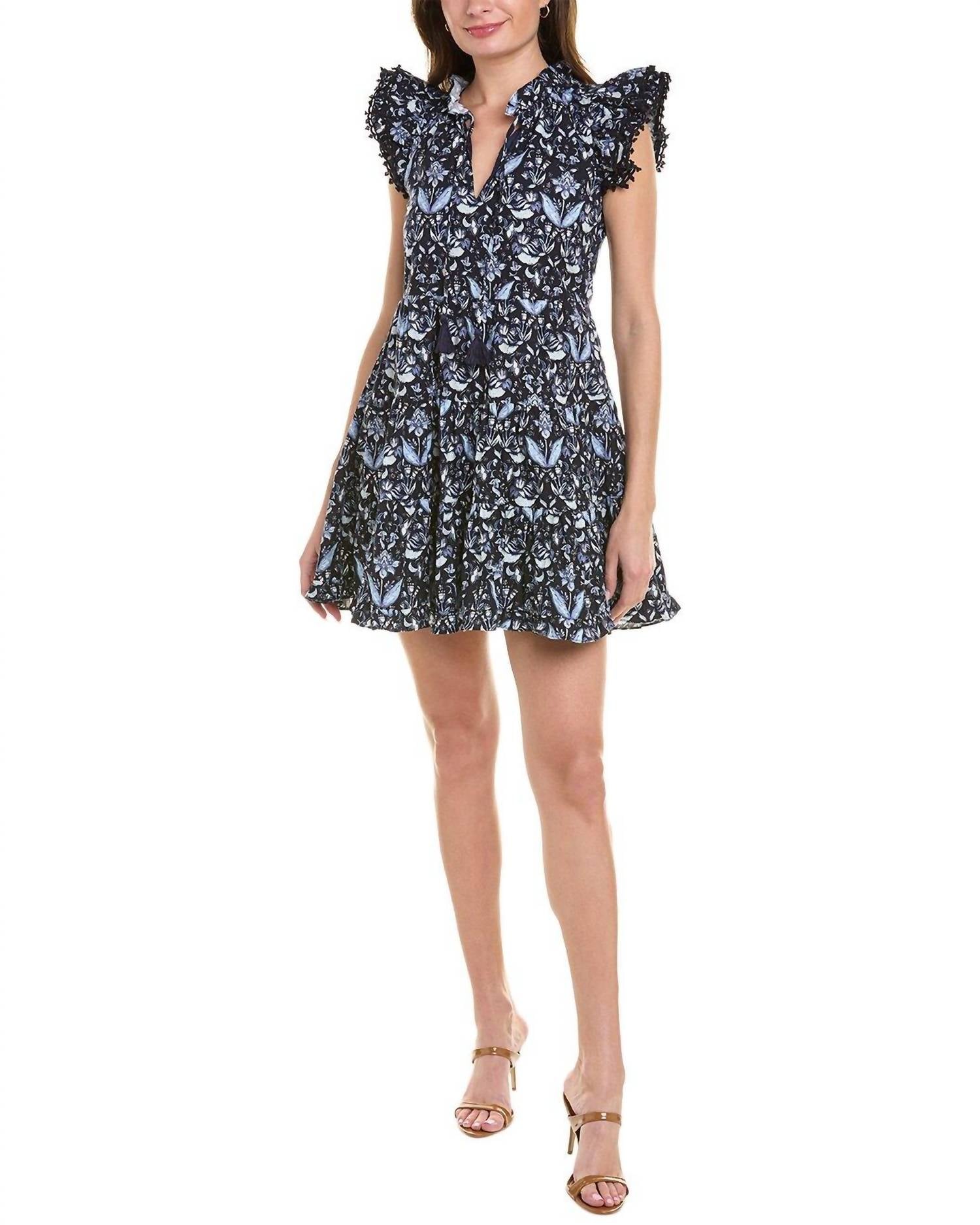 Sail To Sable - Ruffle Neck Mini Dress