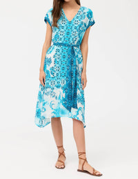Johnny Was SILK TIE DRESS in vittoria scarf - women's dress