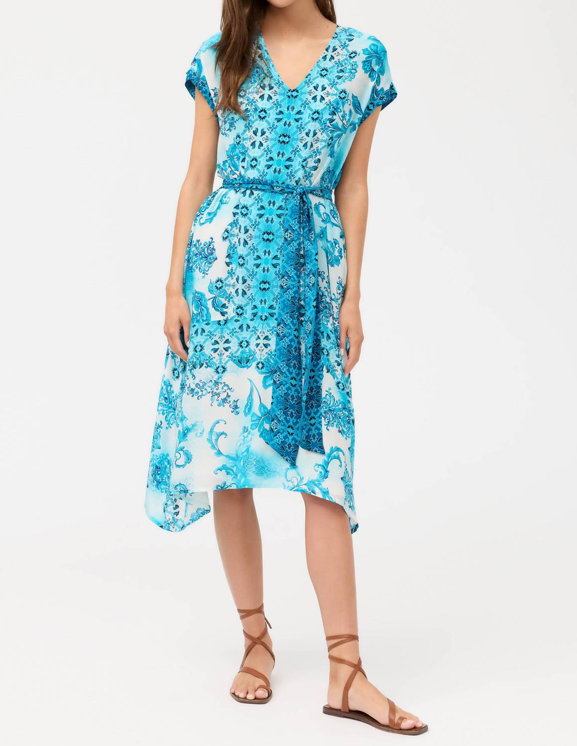 Johnny Was SILK TIE DRESS in vittoria scarf - women's dress