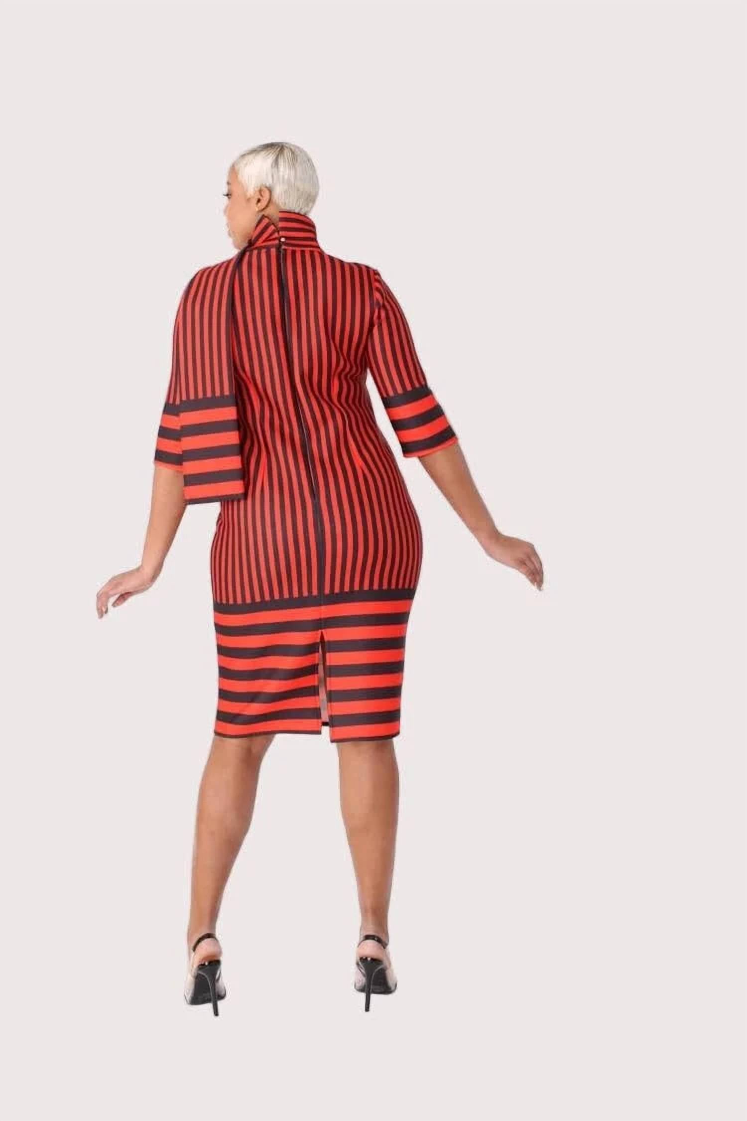 For Her Nyc - Scuba Striped Bodycon Dress