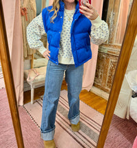 Very J - Mock Neck Casual Puffer Vest