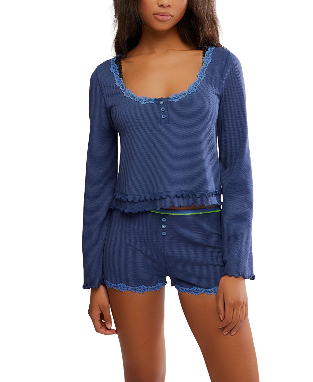 Free People Spring Break Sleep Set in blue crown - women's sleepwear