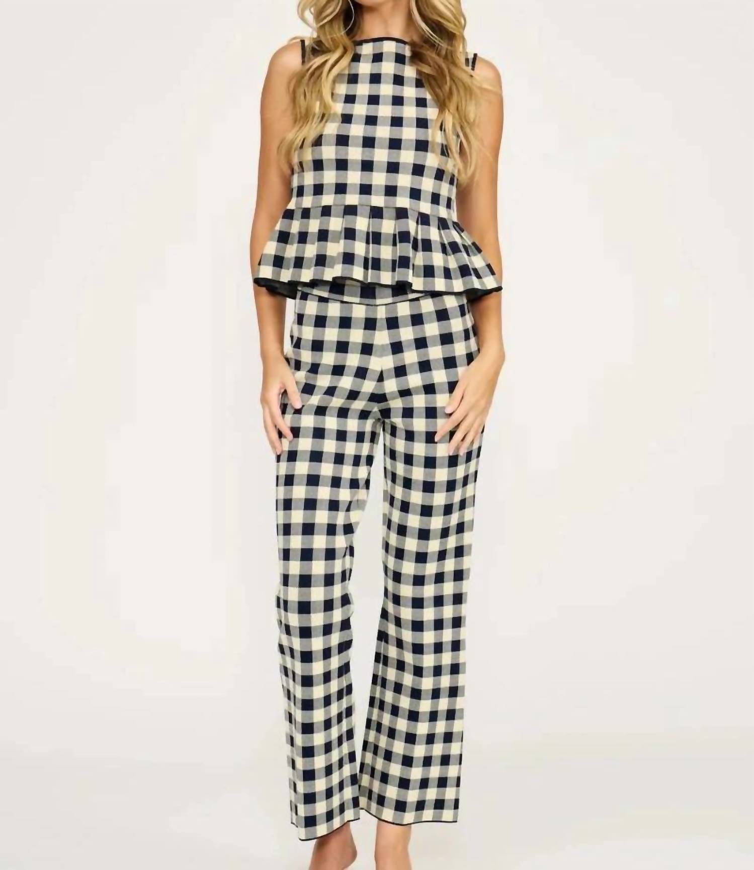 Lucy Paris - Clara Peplum Set Knit Top & Monette Pants