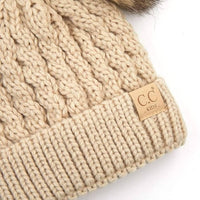 C.C Beanie - Kids Double Fur Pom Beanie