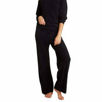 BAREFOOT DREAMS CozyChic Lite Wide Leg Seamed Pant in black - women's pants