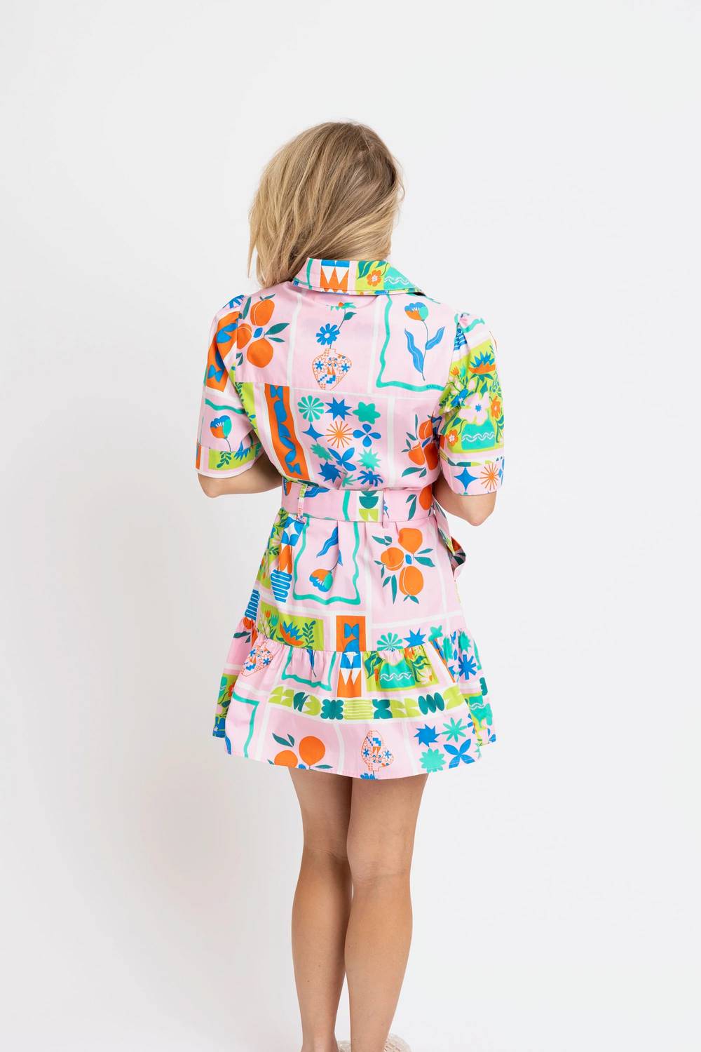 Karlie - Floral Frame Shirt Dress