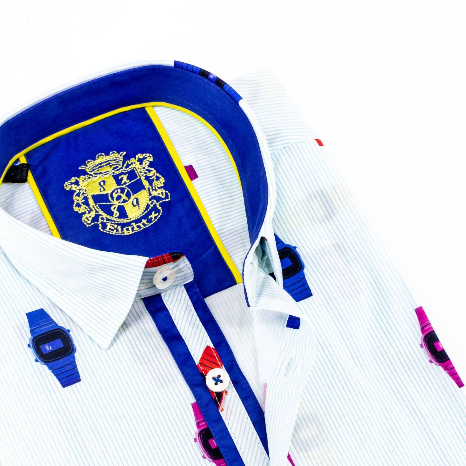 Eight X - Men's Vintage Watches Button Down Print Shirt