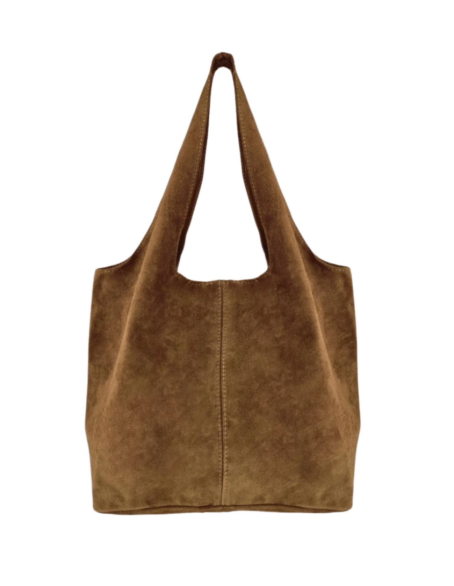 Italian'S Leather - Women's Giannina Suede Leather Tote Bag