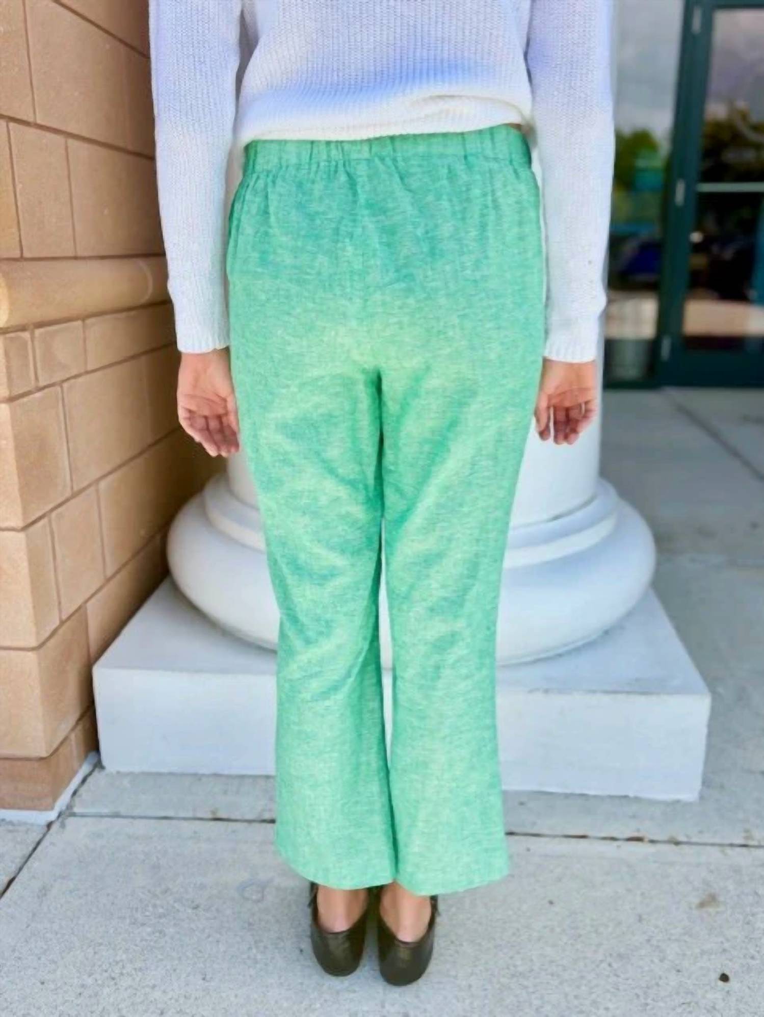 Pure Amici - Linen Drawstring Ankle Pant