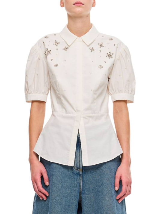 Self-Portrait - Cotton Embellished Top