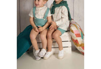 Paloma De La O - Boy's Checkered Polo Long Sleeve Shorts Set