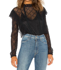 Free People Goldie Bodysuit in black - women's shirt