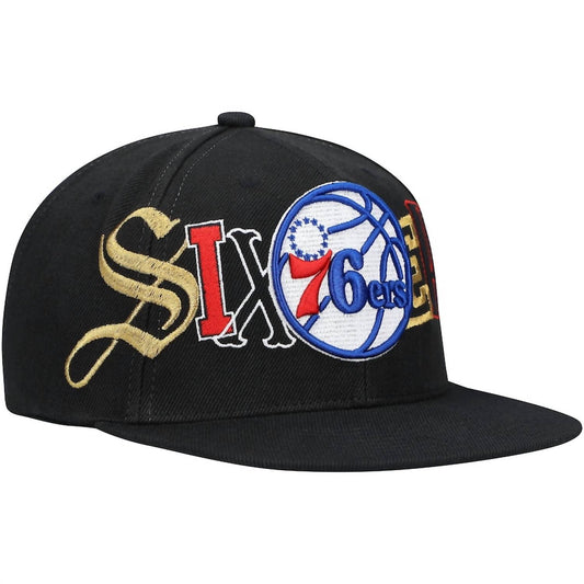 Mitchell & Ness - MEN'S NBA PHILADELPHIA 76ERS HYPE TYPE SNAPBACK HAT