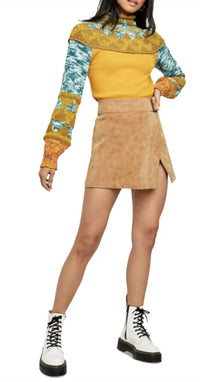 Free People Ari Wrap Skirt in camel - women's skirt - alternate view