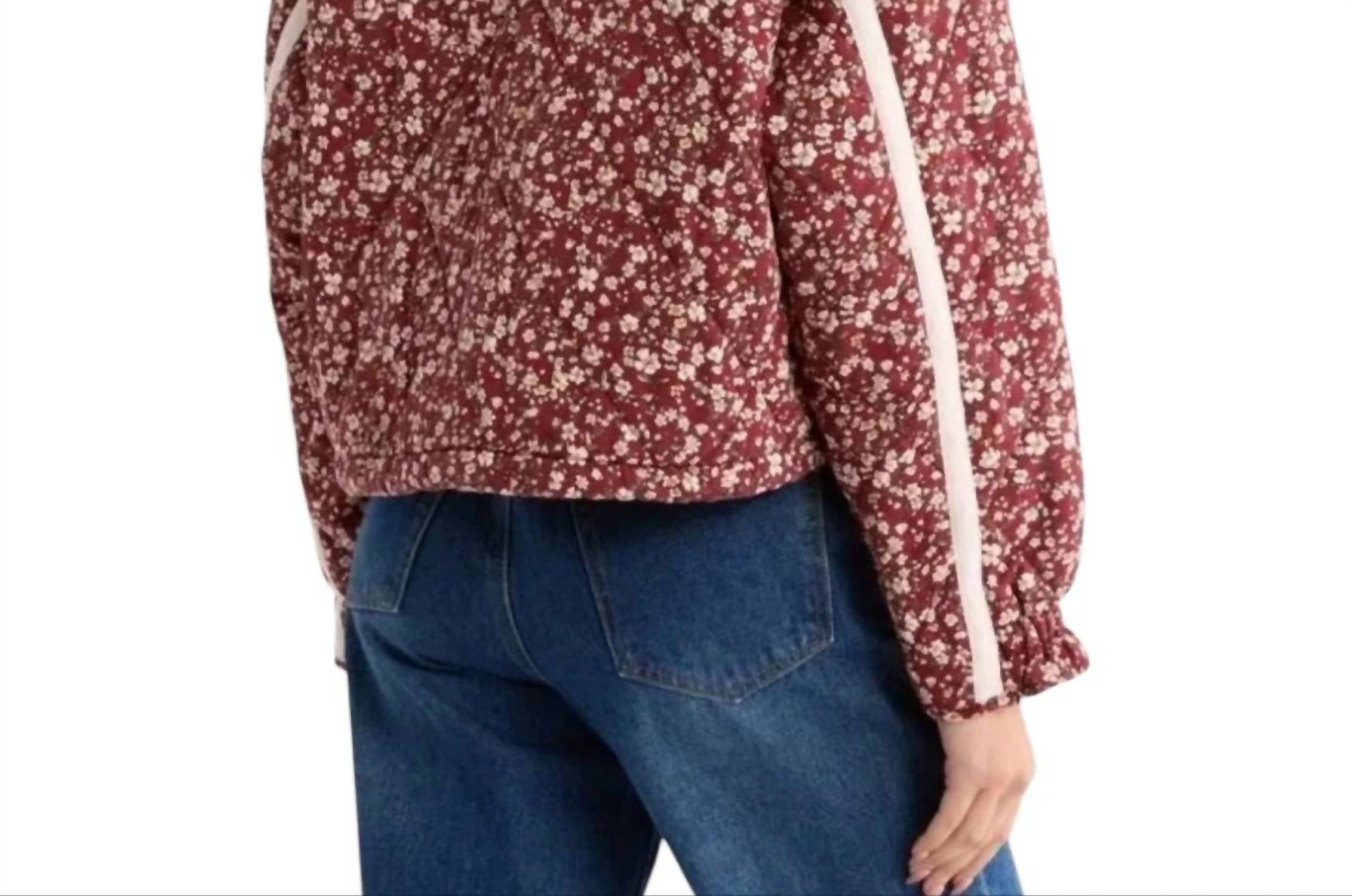 Blanknyc - Cropped Quilted Floral Jacket