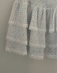 Theme - Girl's Gemma Heart Polka Dot Smocked Skirt