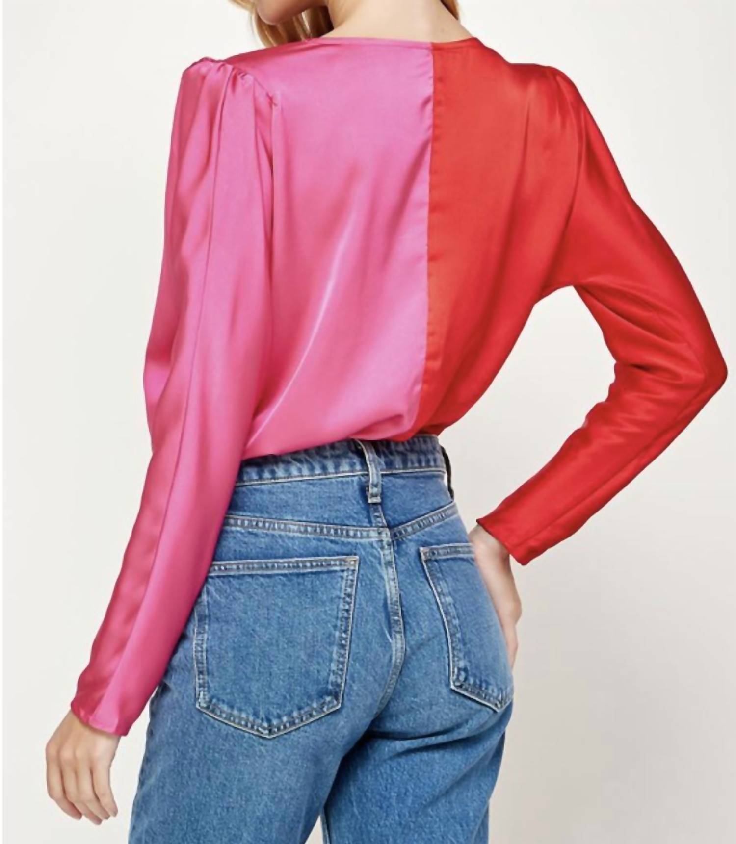 Strut & Bolt - KOSLOW CROSSOVER V-NECK TWO-TONE BODYSUIT