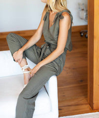 EMERSON FRY Paris Cropped Ankle Pants in army - women's pants - alternate view
