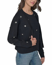 Karl Lagerfeld - Floral-rhinestone Cardigan