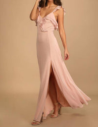 Lulus - Adoring Glances Ruffled Maxi Dress