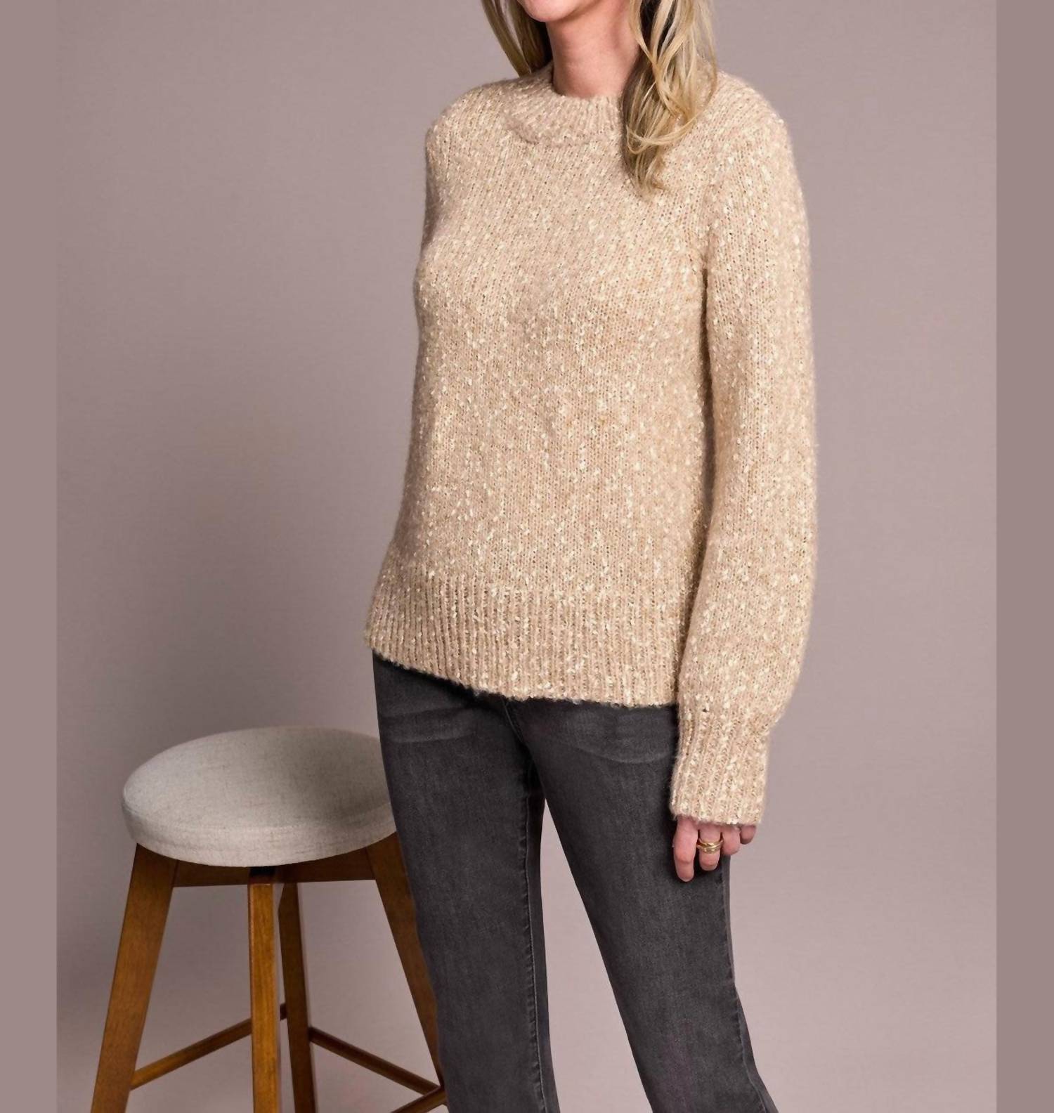 Tribal - Novelty Mix Longsleeve Mock Neck Sweater