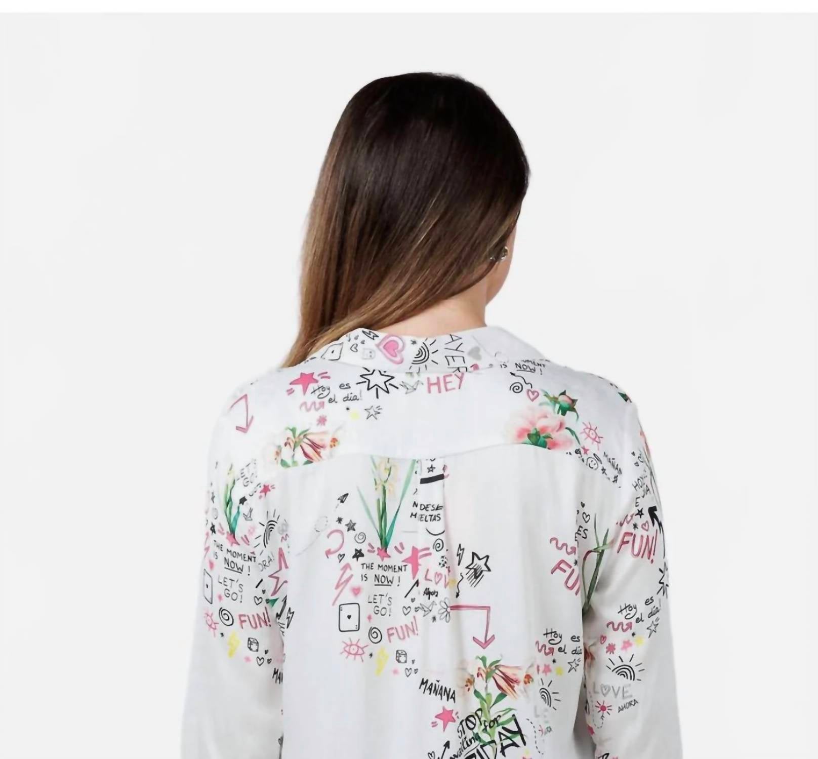 Vilagallo - Flores Graffiti Print Blouse