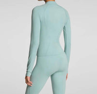 Spanx Contour Zip Jacket in wave - women's jacket - detail view